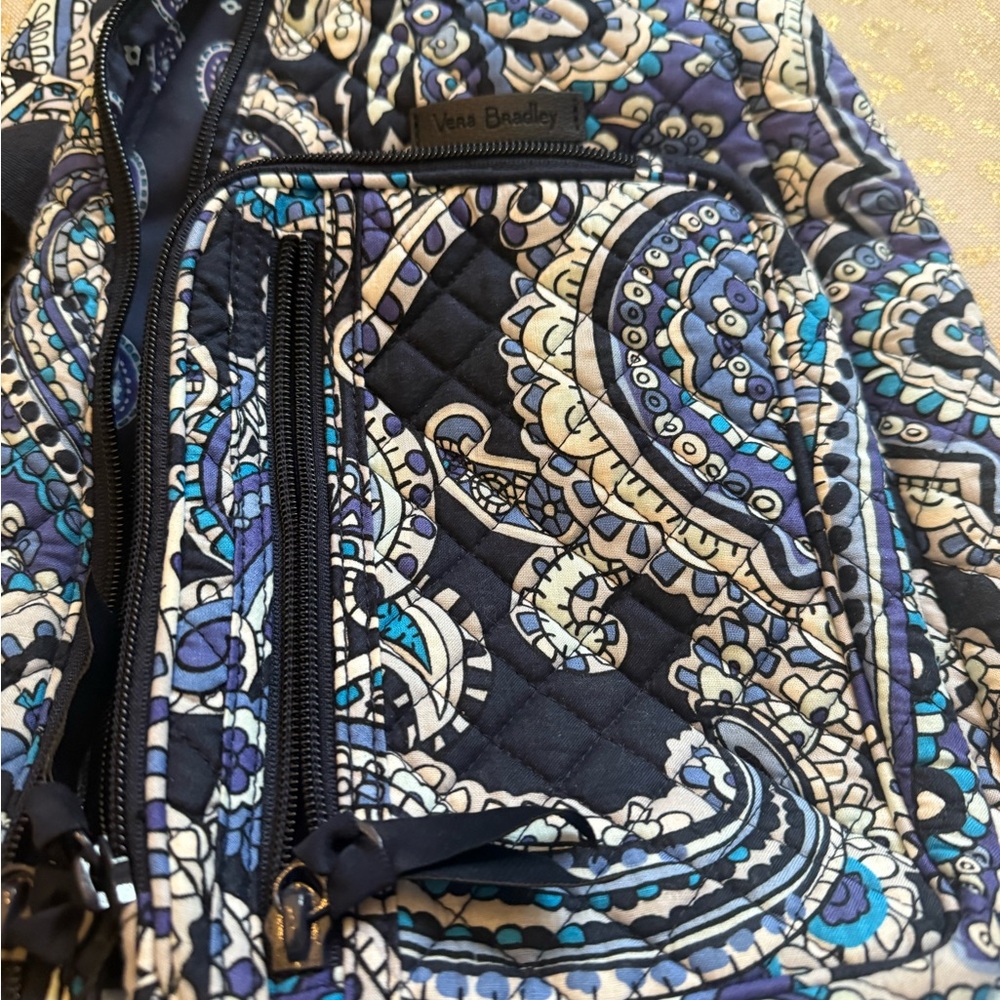 Vera Bradley Blue and White Paisley Backpack